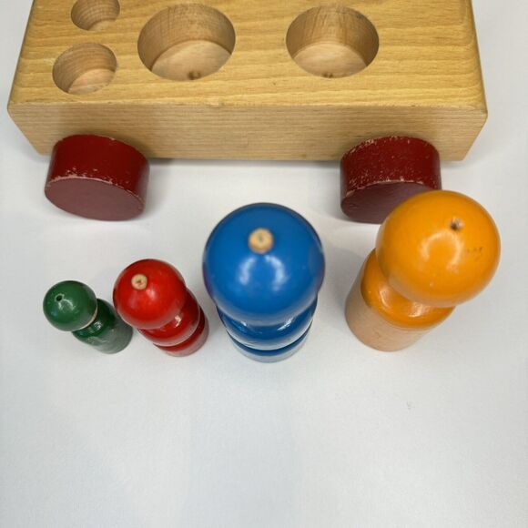 Kay Bojesen Original 1950s Danish Toy Wagon “Family Trip” Colorful Wooden Car - Picture 8 of 9